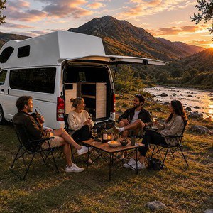 VB Hitop – 4 Berth NZ Exterior Riverside Group Campsite