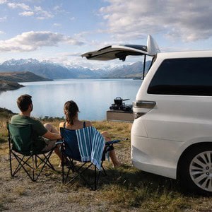 VB Lounge Low Top – 2 Berth Exterior Lakeside Campsite View