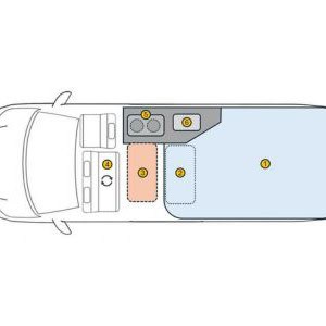SP Cosmo VW 3 Berth NZ Floorplan