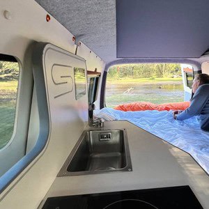 SP Cosmo VW 3 Berth NZ Interior Lower Bed And Kitchenette